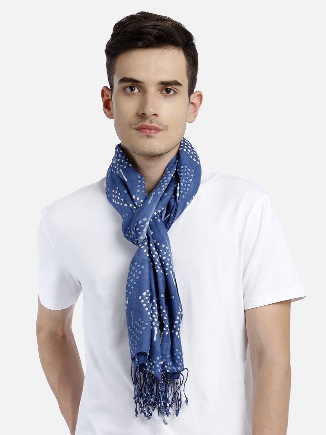 

Aditi Wasan Men Blue Printed Stole