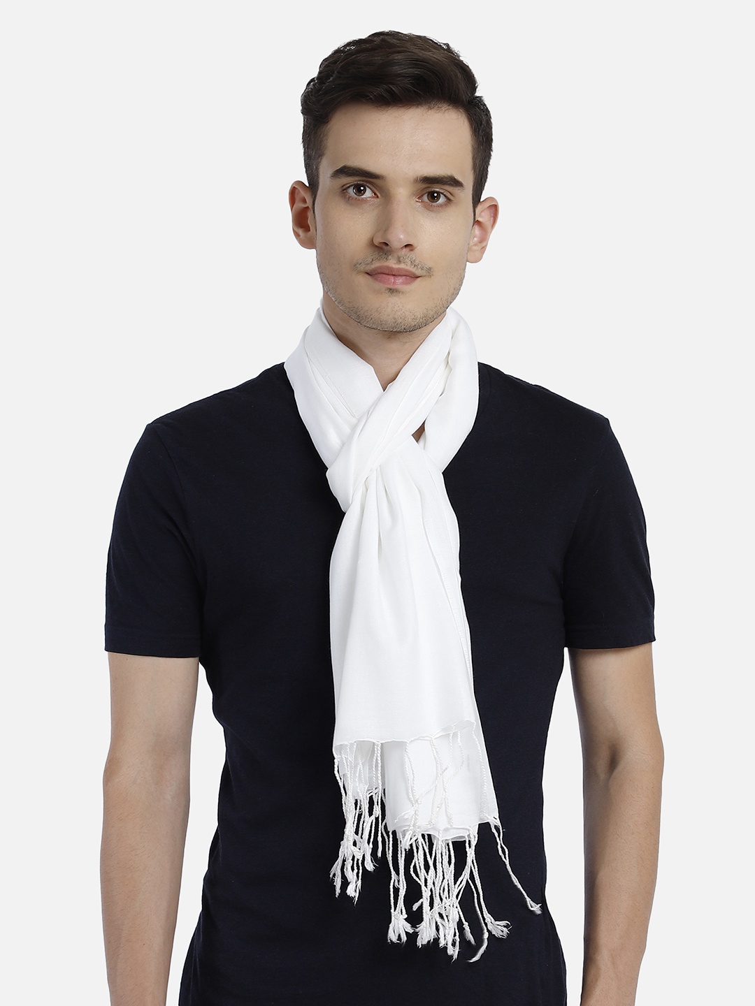 

Aditi Wasan Men White Solid Stole