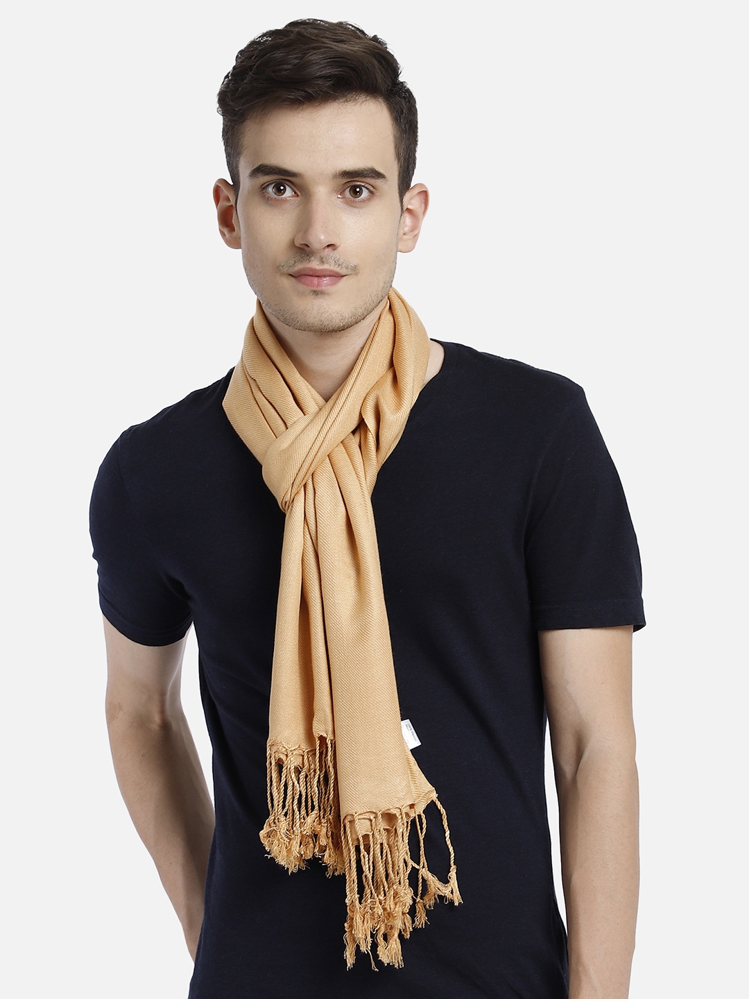 

Aditi Wasan Men Peach-Coloured Woven Design Stole