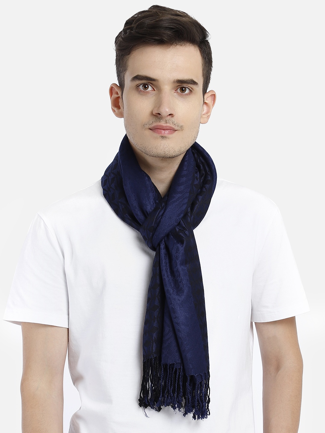 

Aditi Wasan Men Blue & Black Woven Design Stole