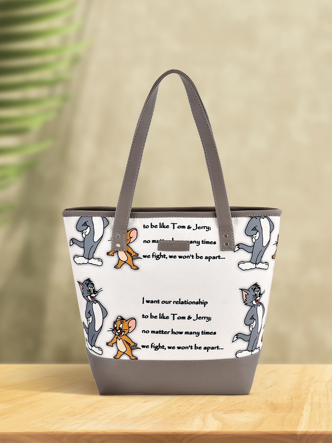 

Lychee bags Off-White & Charcoal Grey Printed Shoulder Bag