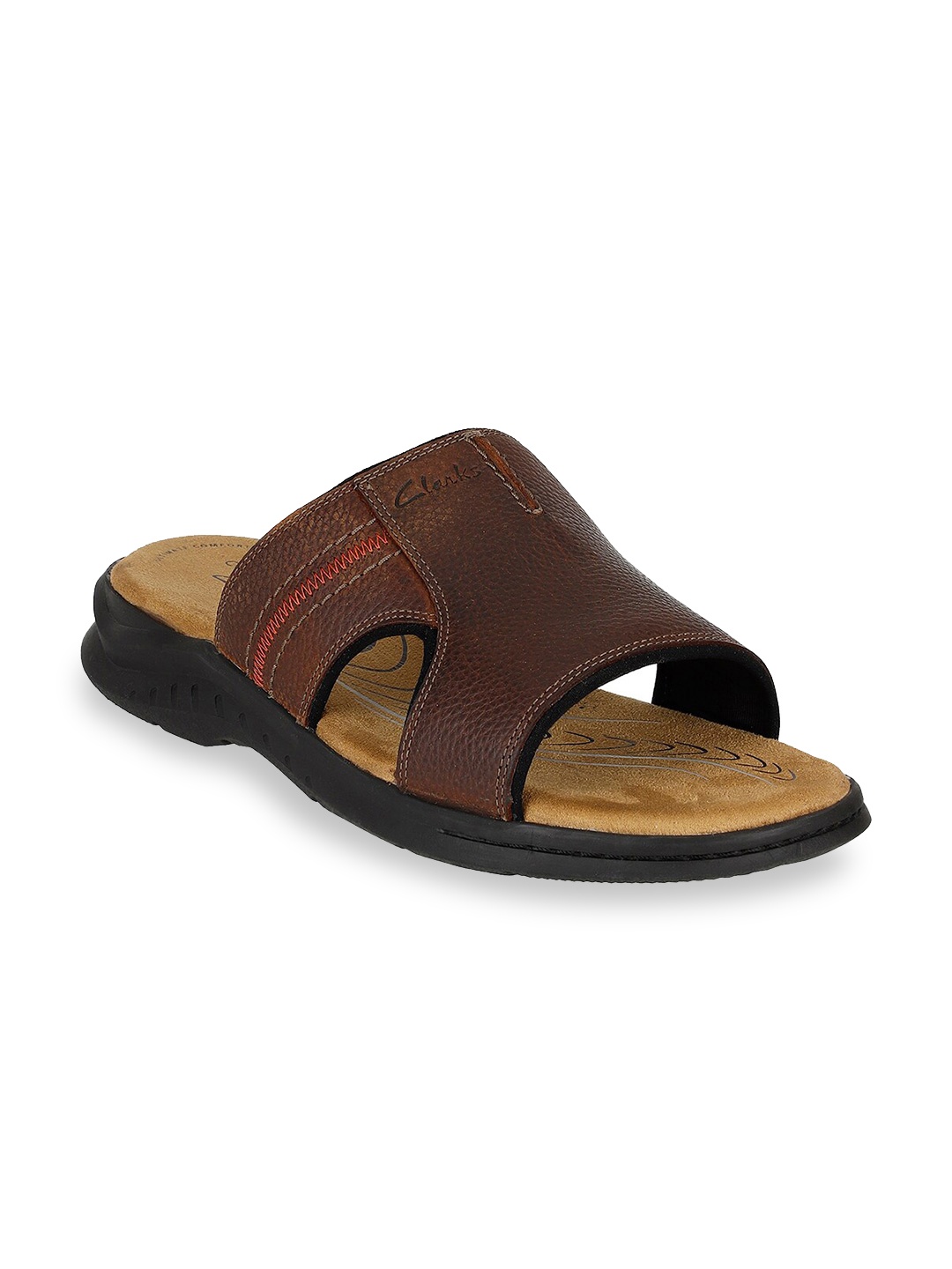 

Clarks Men Brown & Black Comfort Sandals