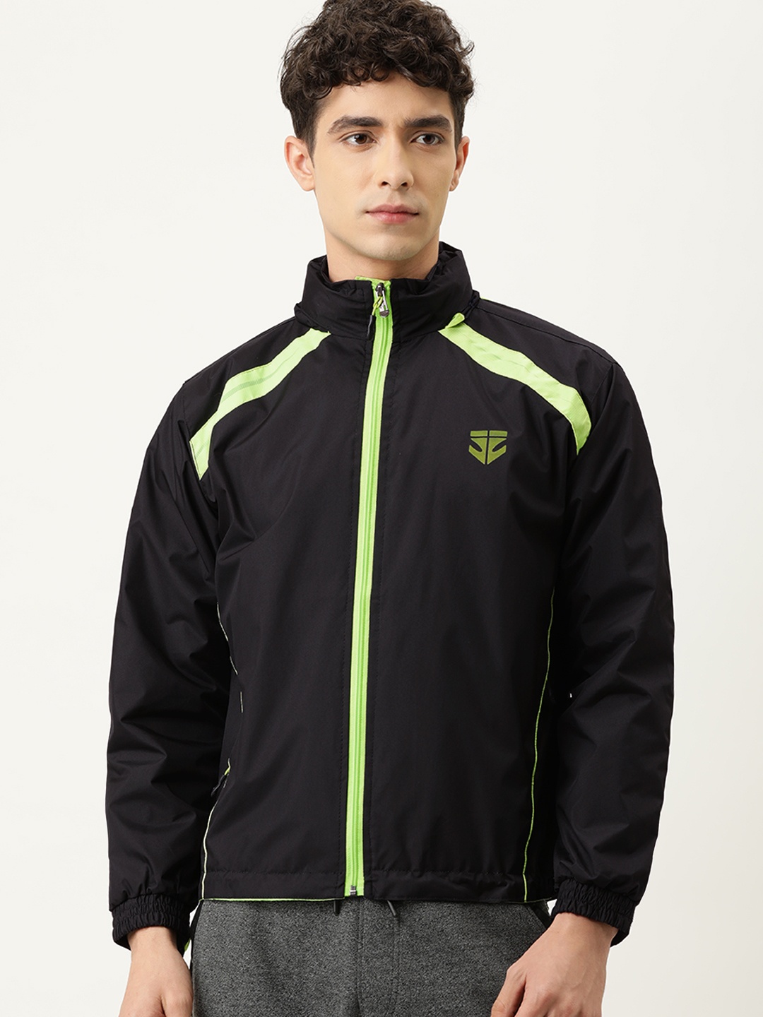 

Sports52 wear Men Black Solid Foldable Hood Rain Jacket