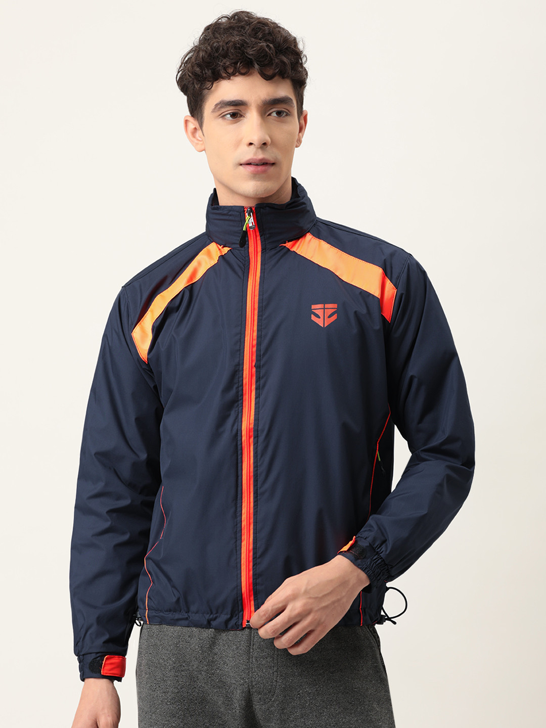 

Sports52 wear Men Navy Blue Solid Rain Jacket