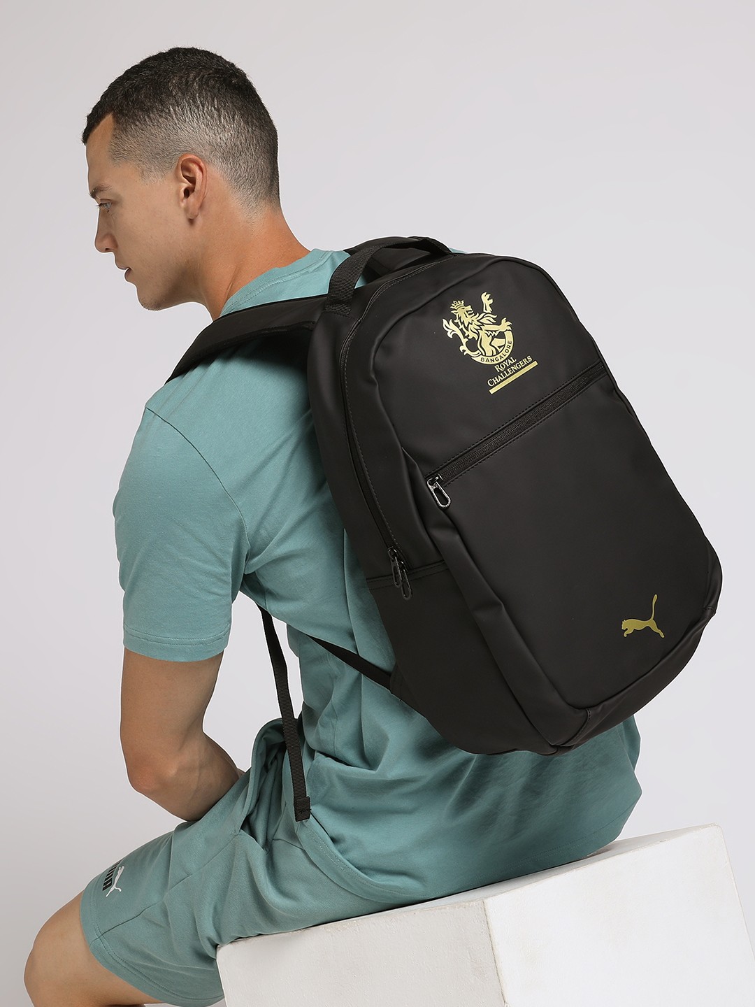 

Puma Unisex Black Brand Logo Royal Challengers Bangalore Backpacks