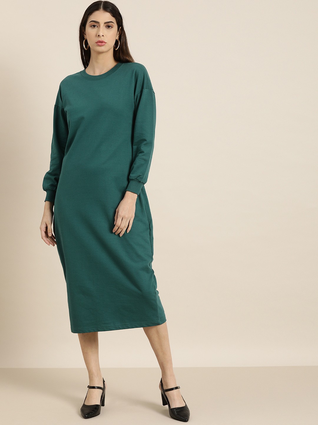 

DILLINGER Green Midi Jumper Dress