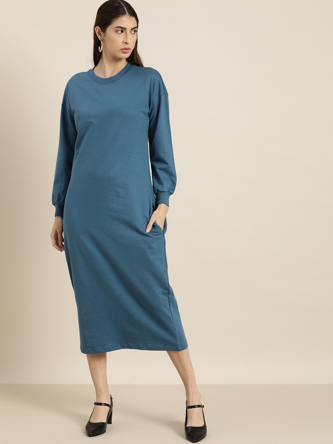 

DILLINGER Blue Midi Jumper Dress