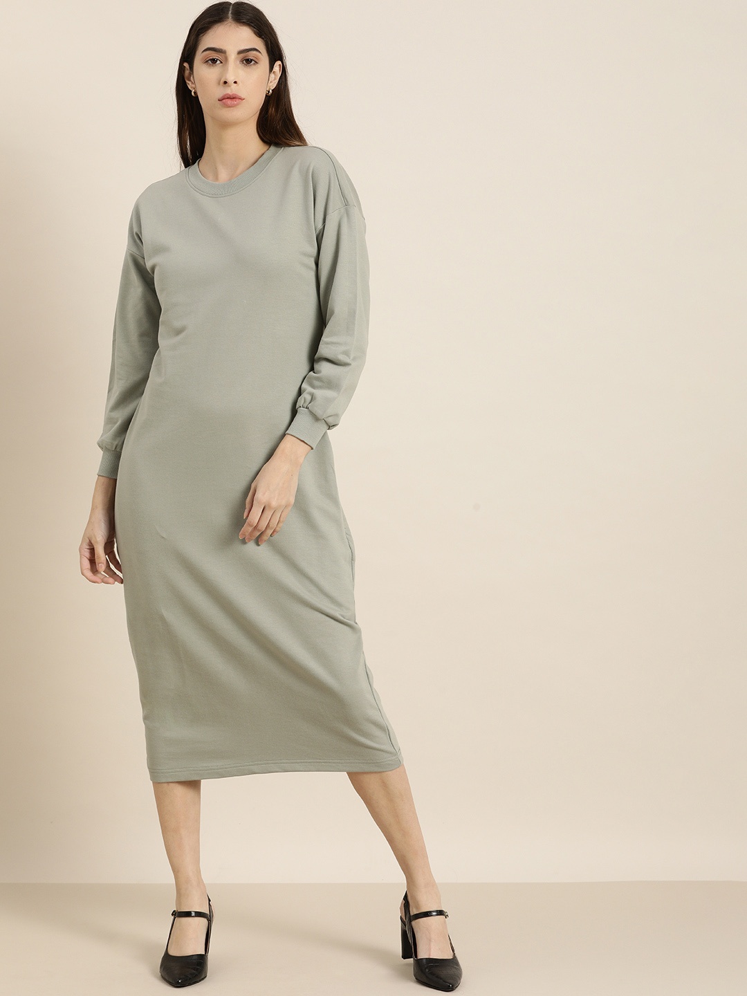 

DILLINGER Grey Midi Drop Shoulder Jumper Dress