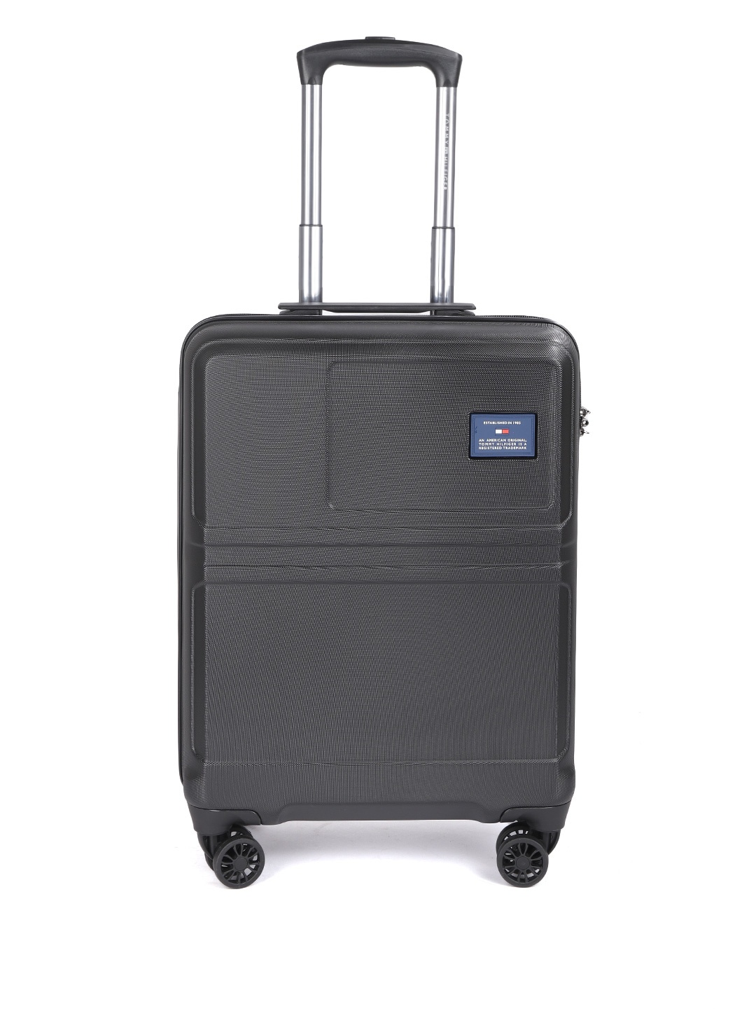 

Tommy Hilfiger Unisex Black Hard Luggage 4-Wheel Cabin Trolley Suitcase