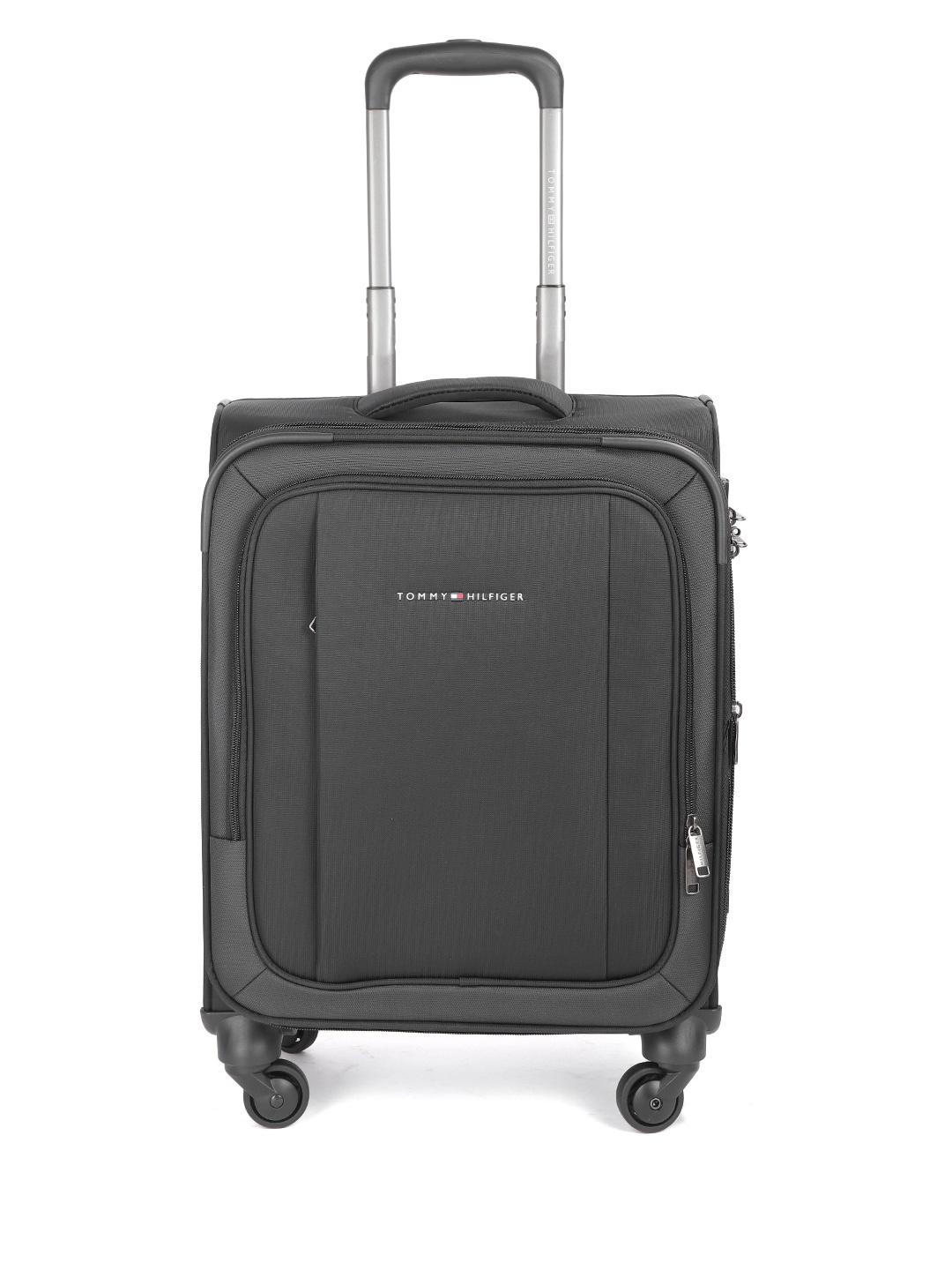 

Tommy Hilfiger Unisex Black Soft Luggage 4-Wheel Cabin Trolley Suitcase