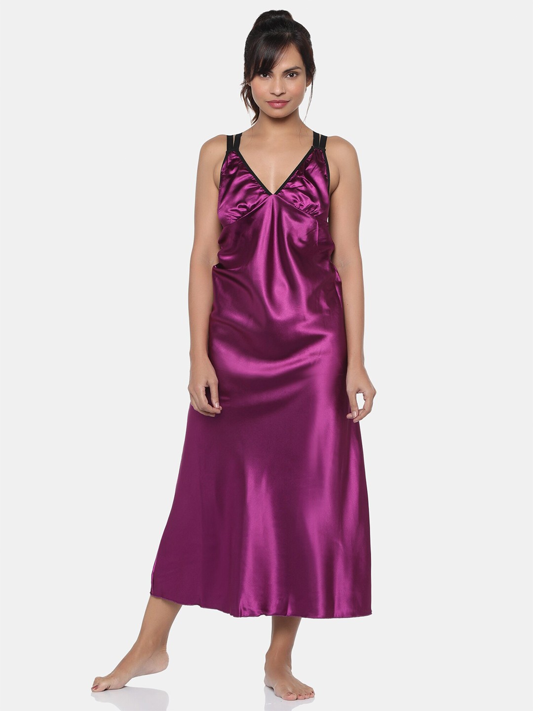 

miorre Purple Solid Nightdress