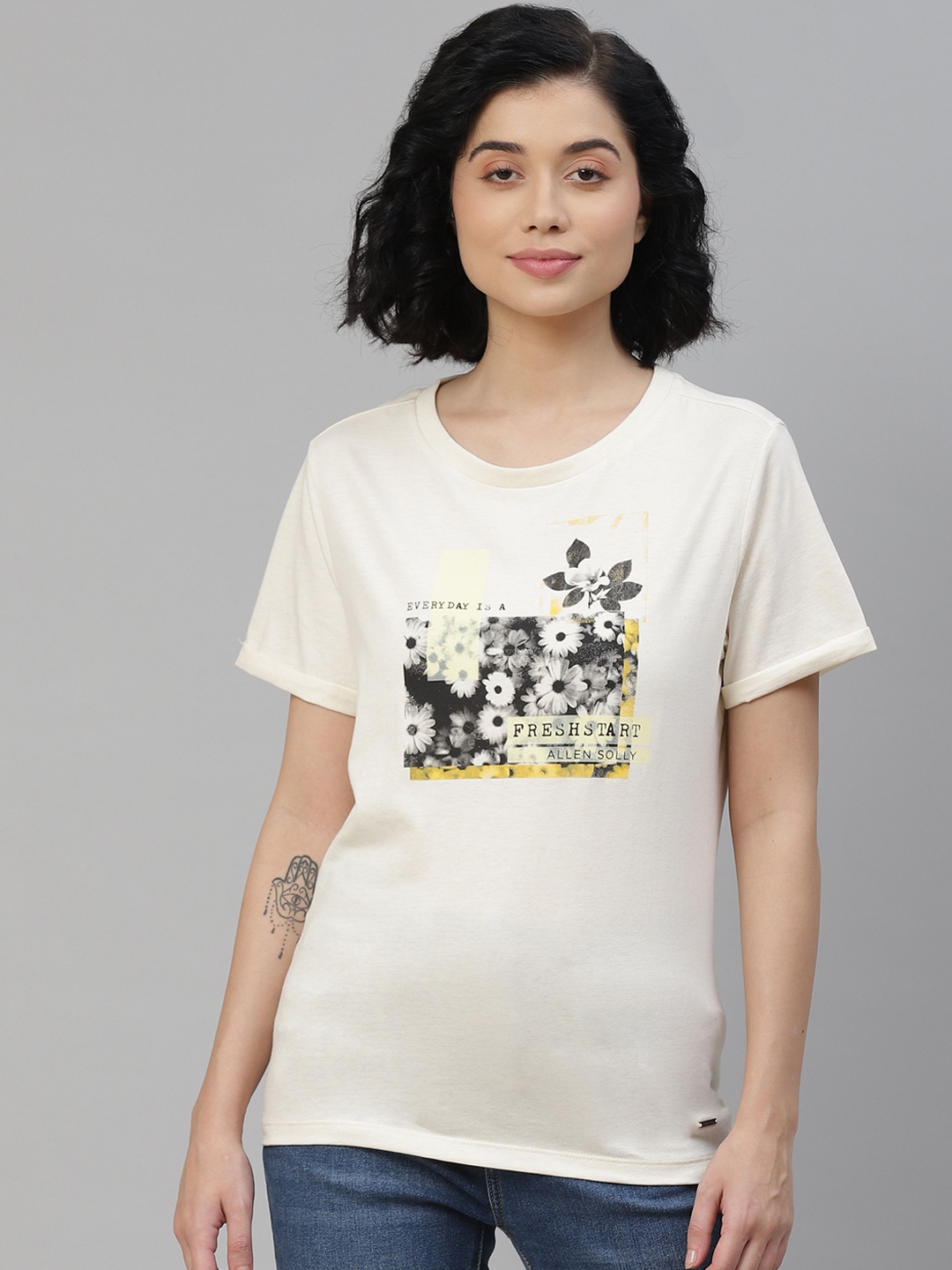 

Allen Solly Woman Women Off White Printed T-shirt
