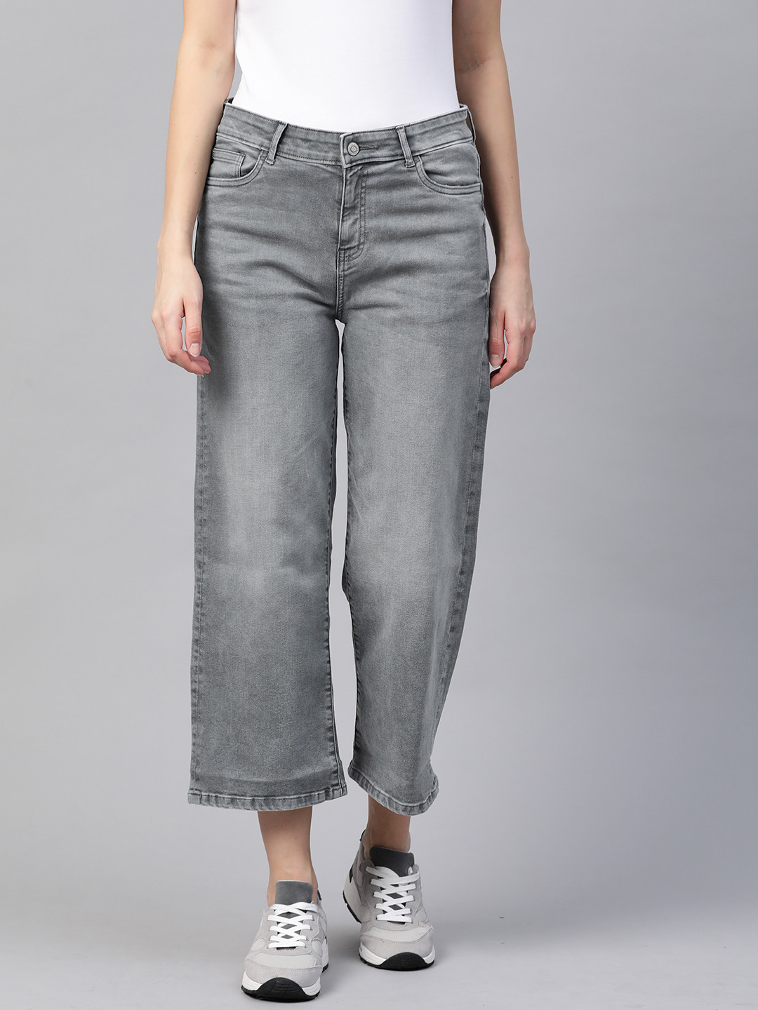

Allen Solly Woman Women Grey Flared Light Fade Stretchable Jeans