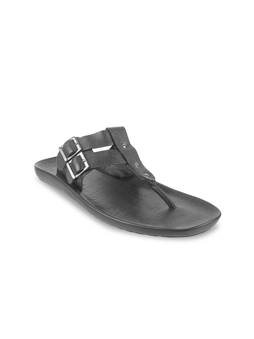 

Mochi Men Black Leather Comfort Sandals