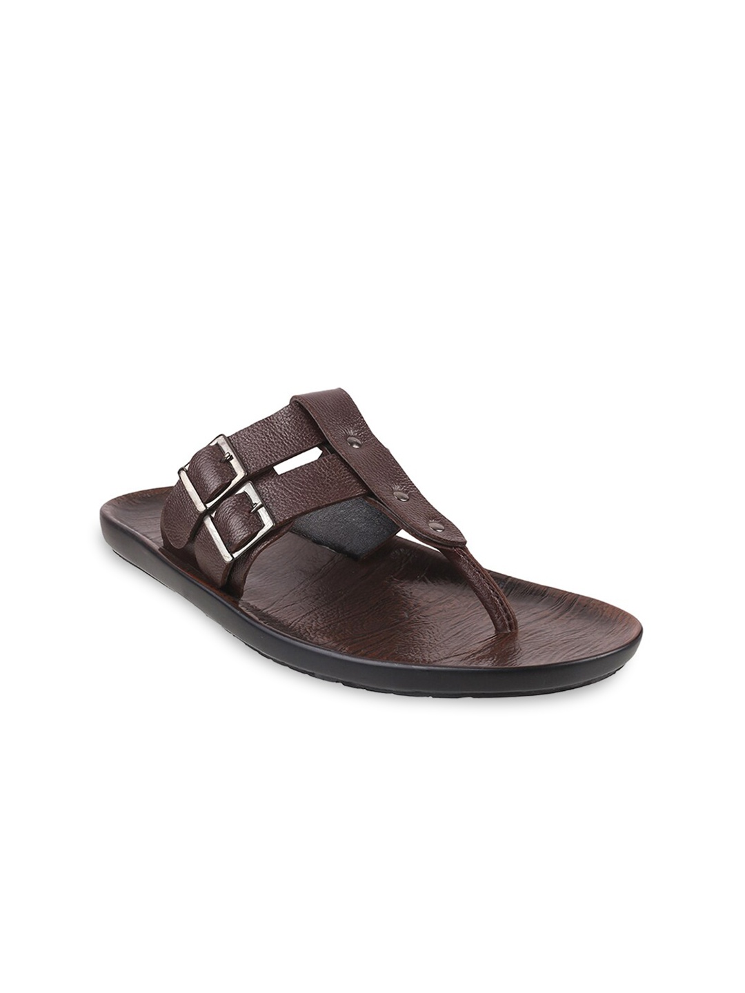 

Mochi Men Brown Comfort Leather Sandals