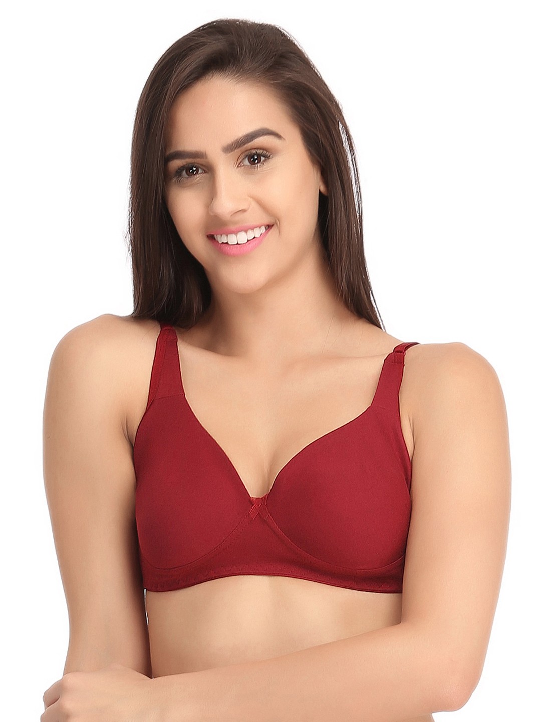 

Clovia Non-Padded Non-Wired Full Coverage Bra with Double Layered Cups, Maroon