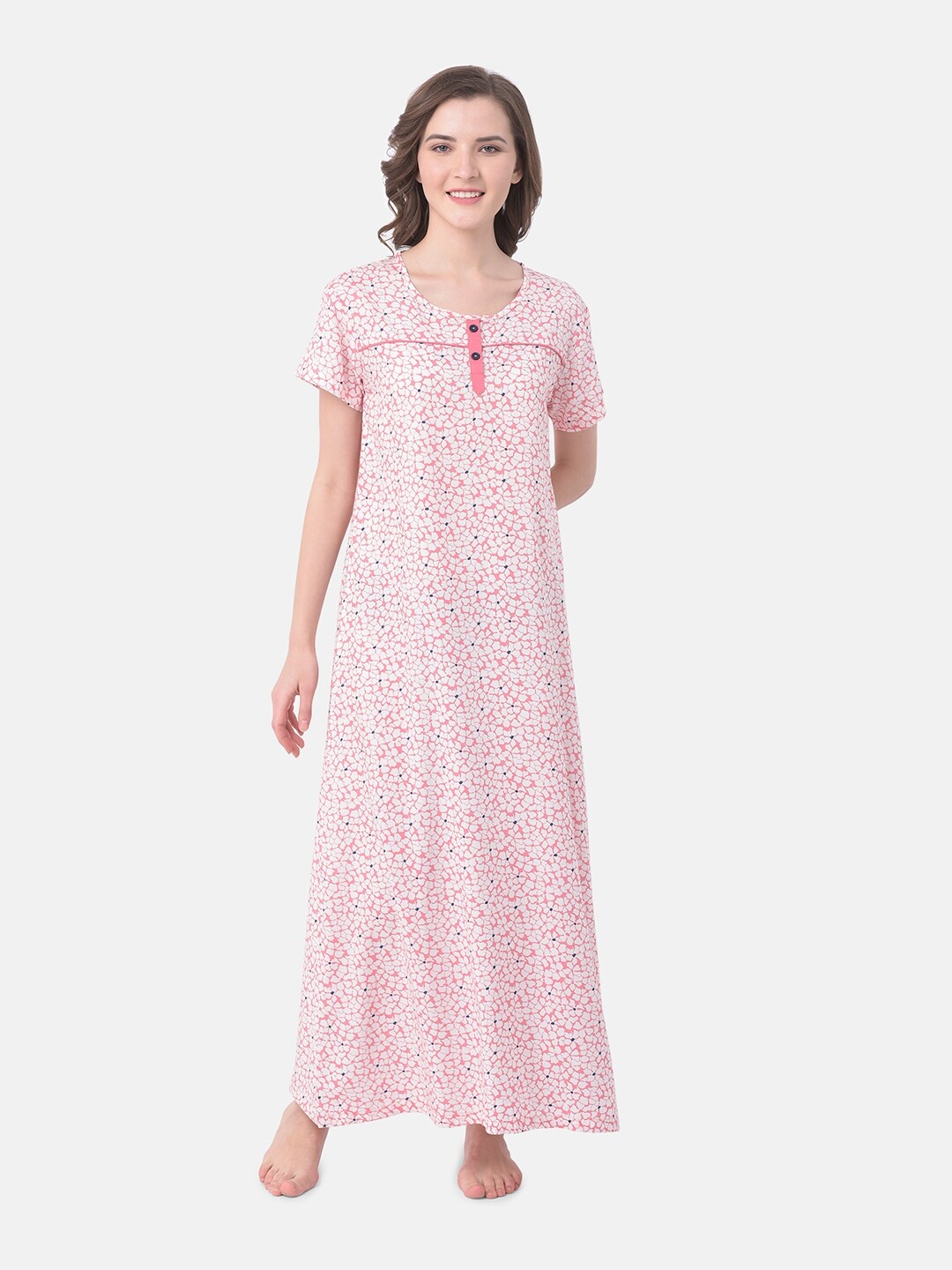 

Clovia Women Pink Printed Night dress