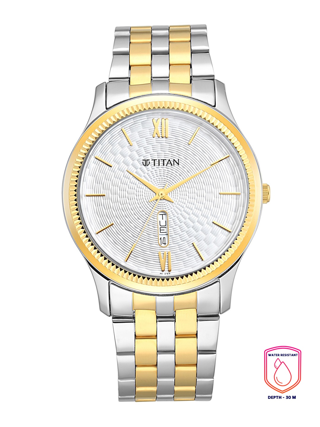 

Titan Men Silver-Toned Analogue Watch 1824BM02