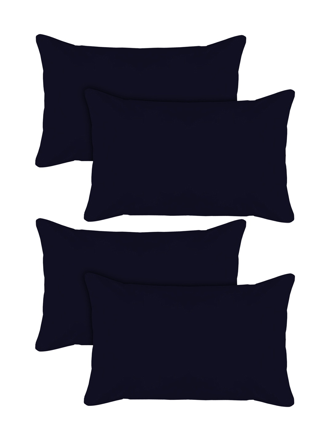 

Kuber Industries Set Of 4 Navy Blue Solid Soft Throw Pillow Inserts