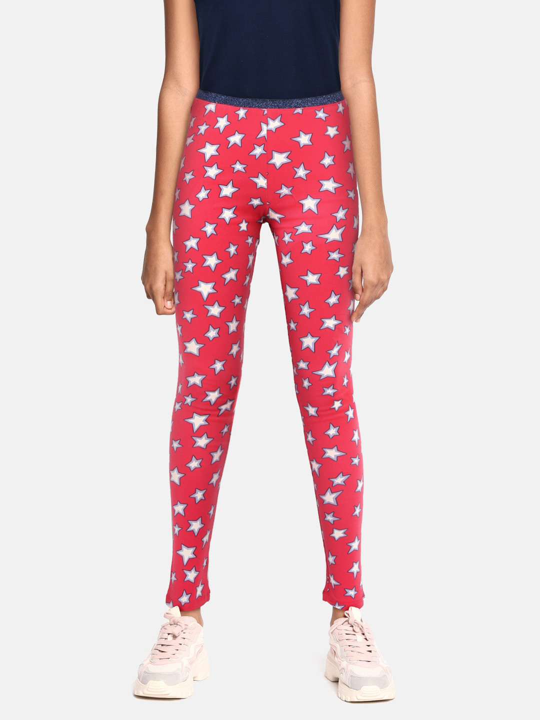 

U.S. Polo Assn. Kids Girls Red & White Printed Track Pants