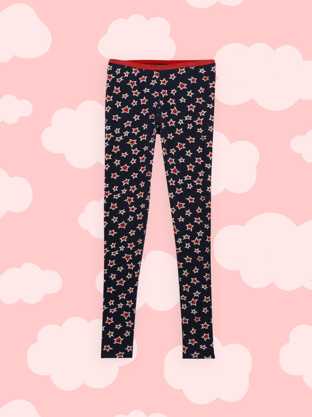 

U.S. Polo Assn. Kids Girls Navy Blue Printed Track Pants