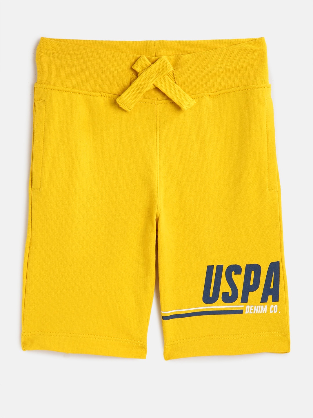 

U.S. Polo Assn. Kids Boys Yellow Printed Pure Cotton Shorts