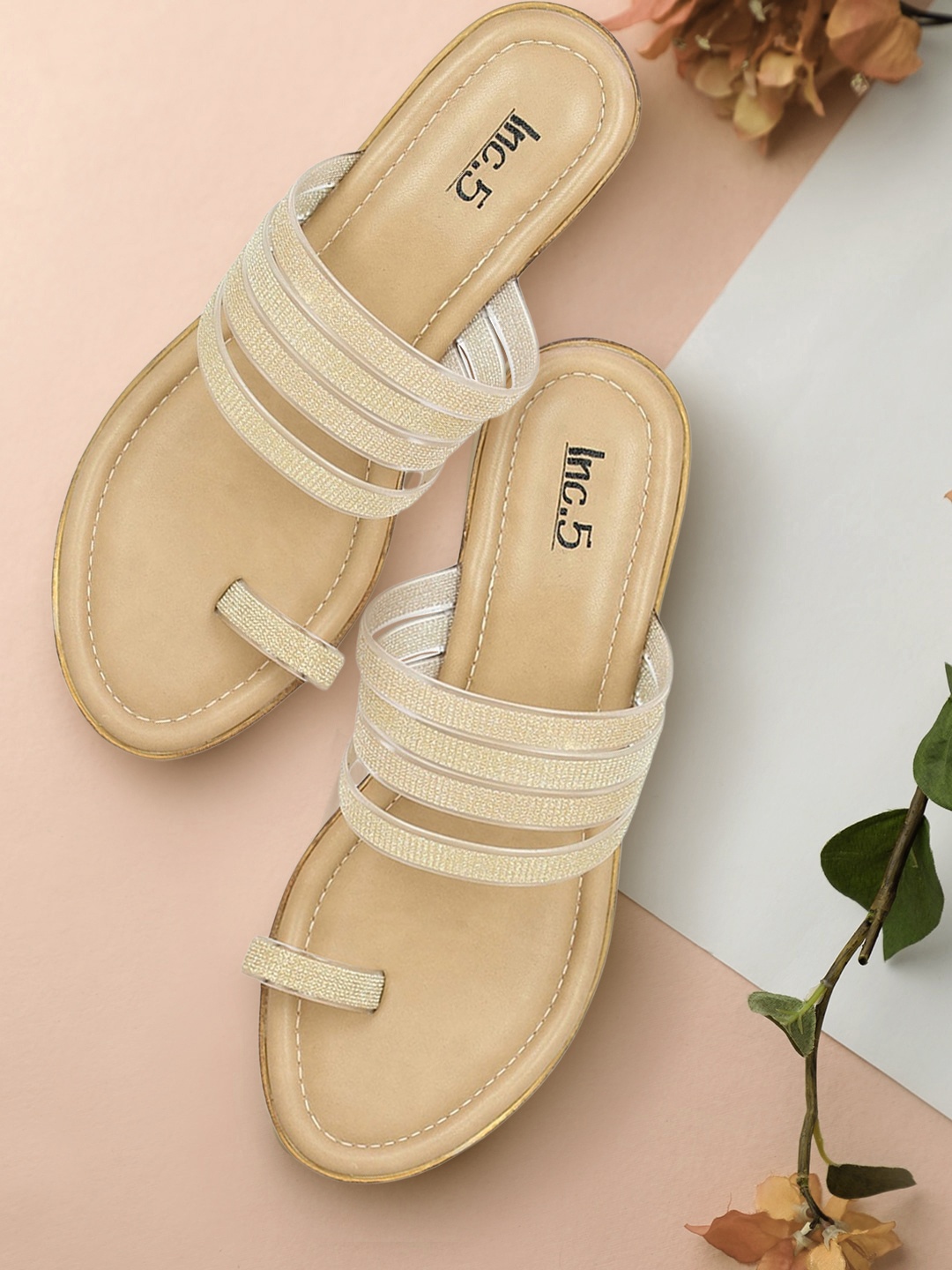 

Inc 5 Women Gold-Toned Embellished Wedges