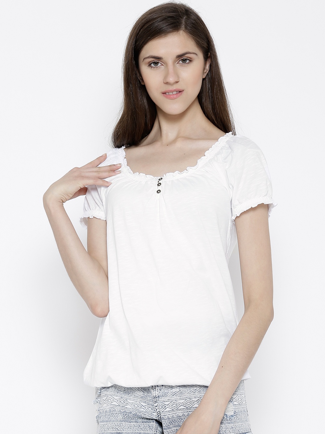 

Sera White Blouson Top
