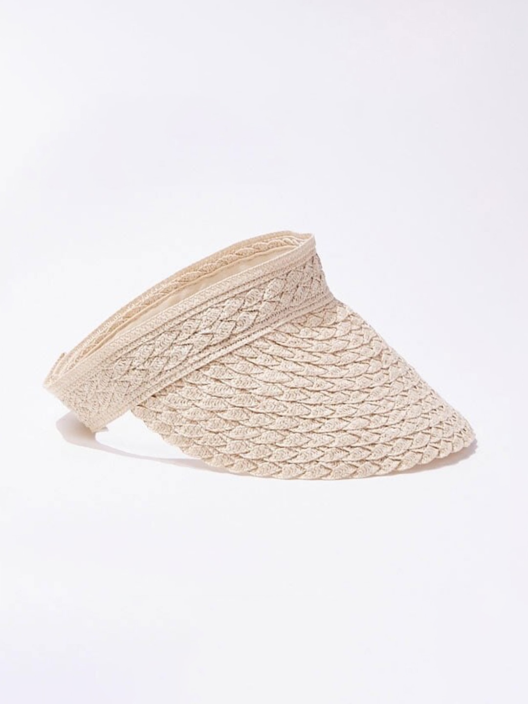 

FOREVER 21 Women Off-White Self Design Visor Cap