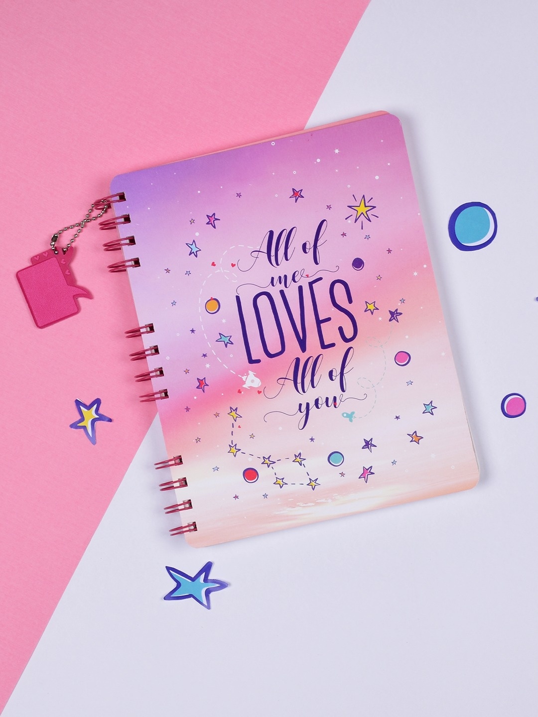 

Doodle Pink & Peach-Coloured Forever Mine Spiral Diary With Dangler