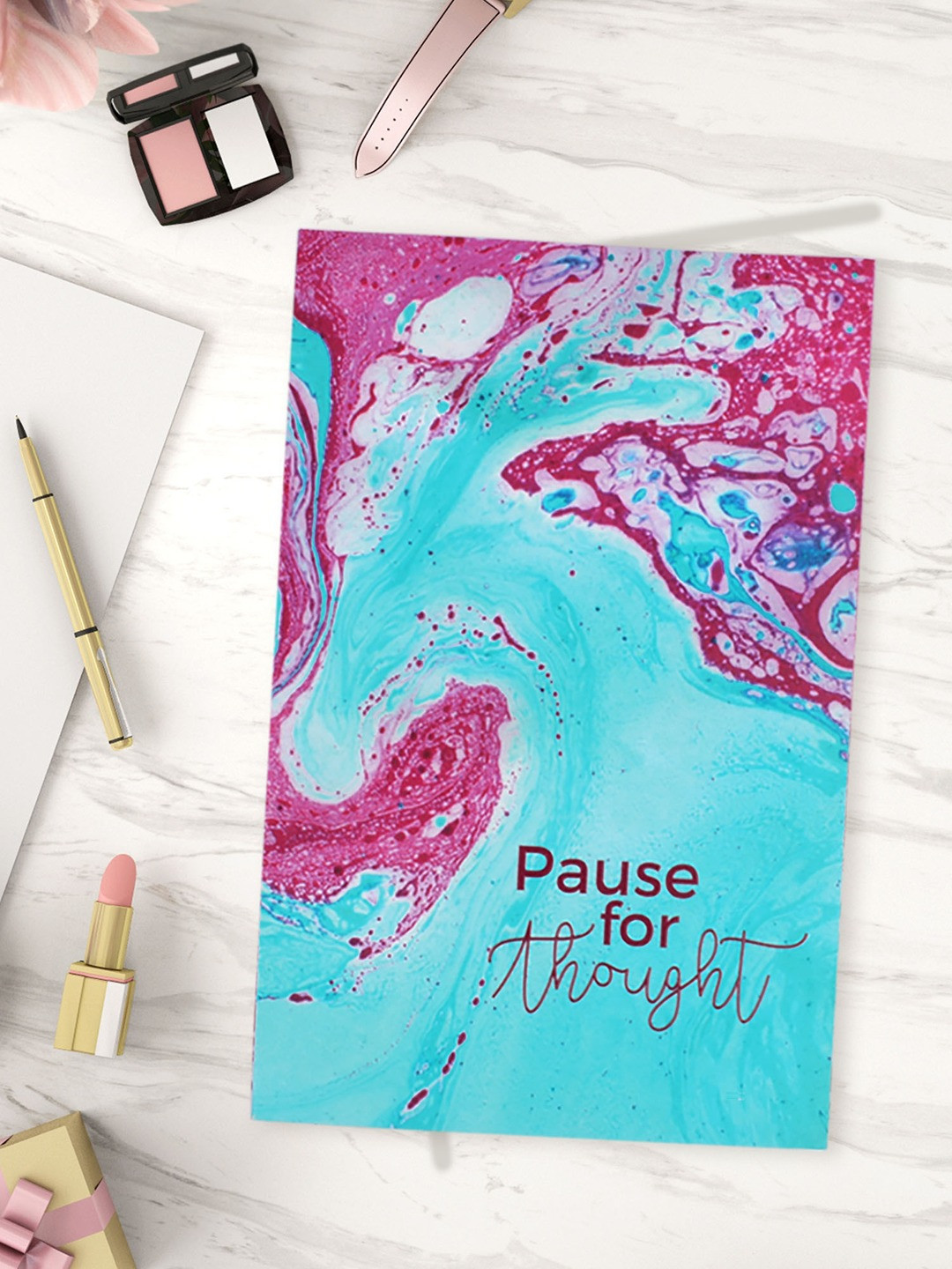 

Doodle Blue & Pink Thoughtful Pause Notebook