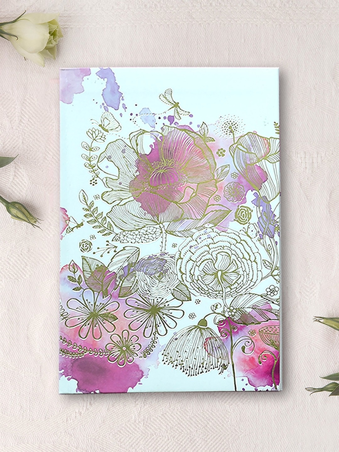 

Doodle Grey & Pink Pastel Peonie Soft Bound Paper Cover A5 Notebook