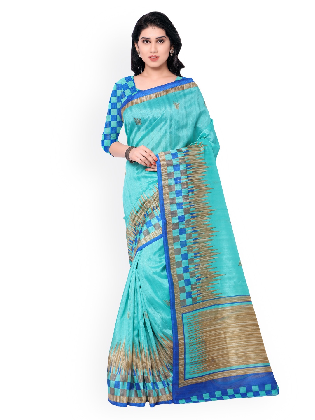 

Kalista Blue Art Silk Printed Saree