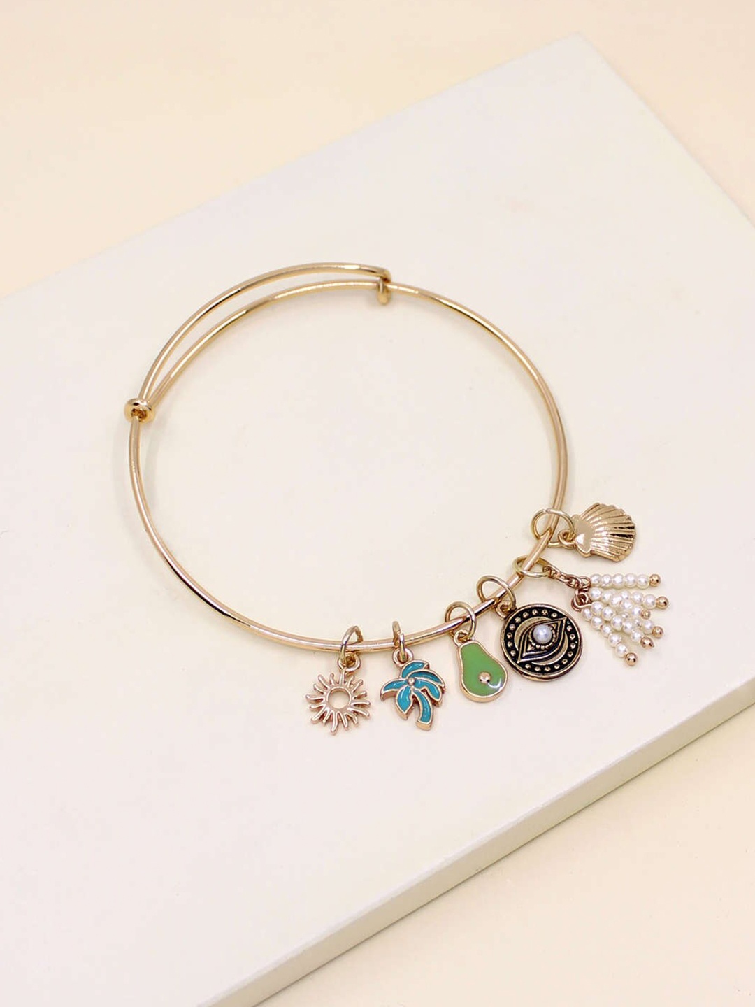 

Runway Ritual Women Gold-Plated Antique Charm Bracelet
