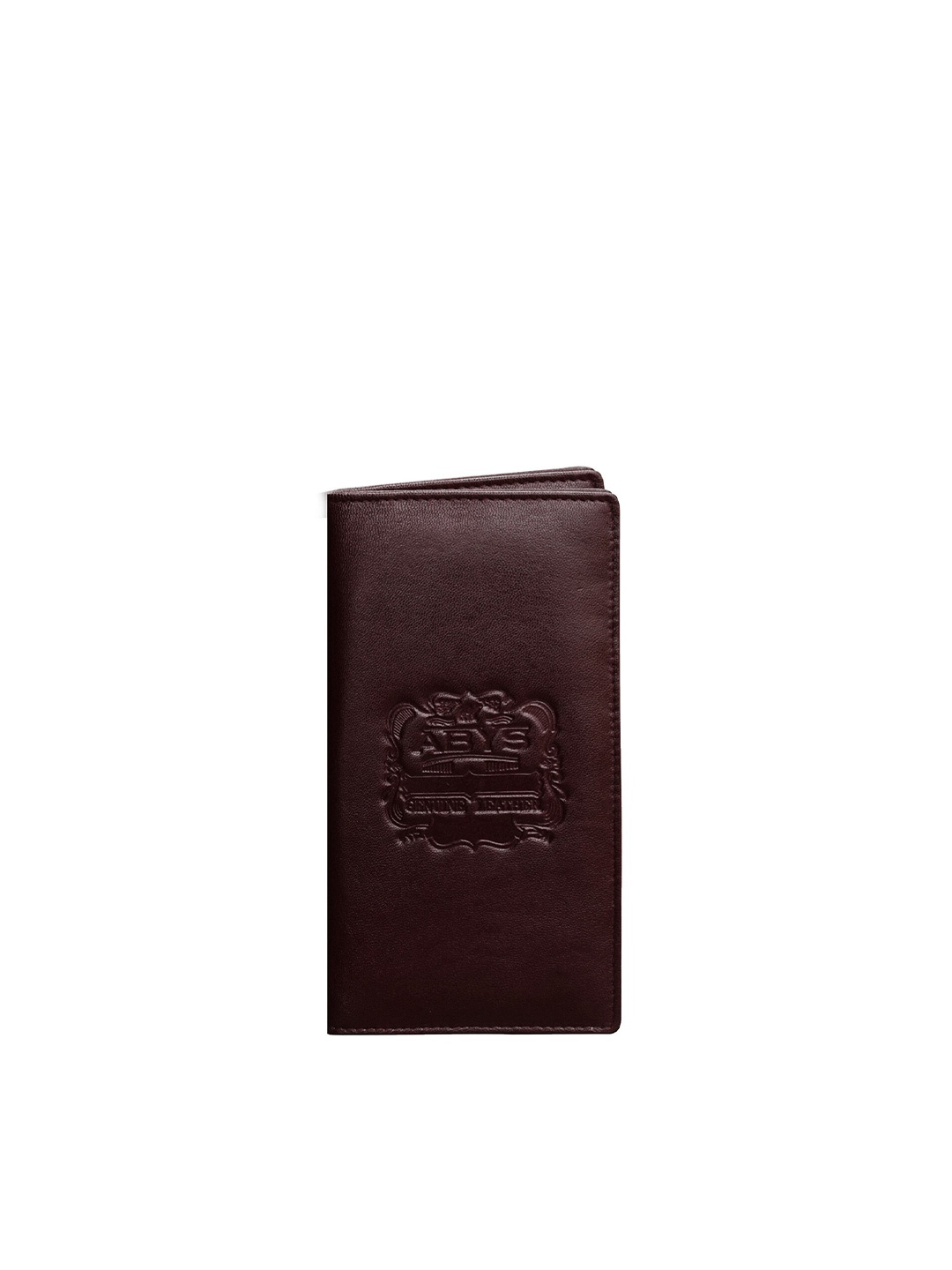 

ABYS Unisex Coffee Brown & Black Textured Leather Card Holder