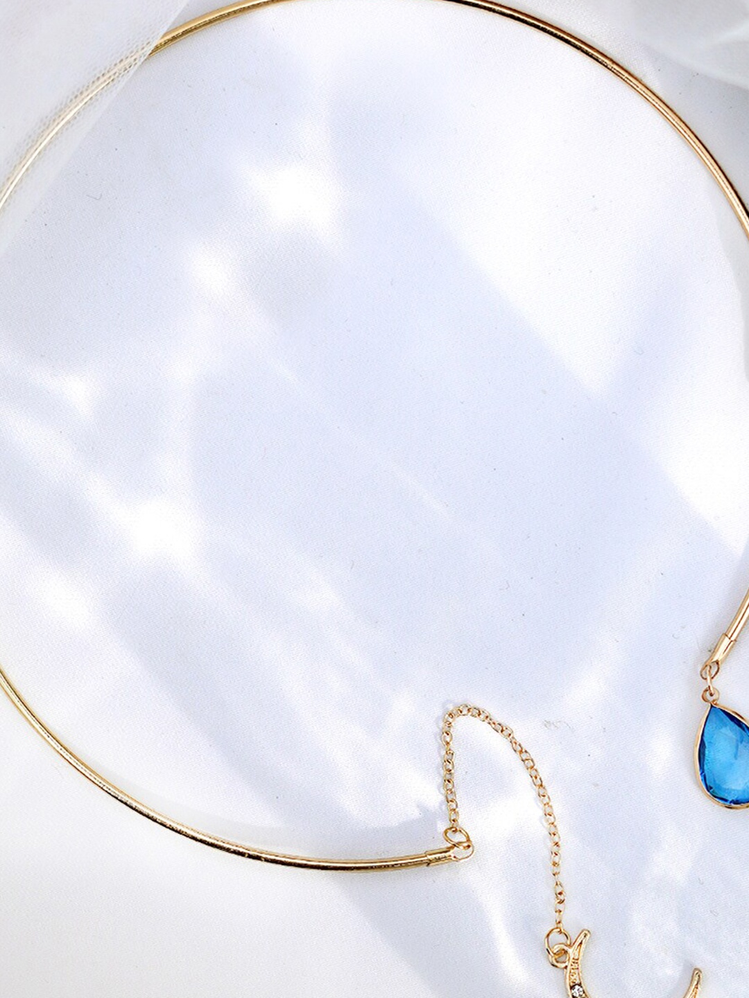 

JOKER & WITCH Gold-Toned & Blue Alloy Gold-Plated Open Necklace