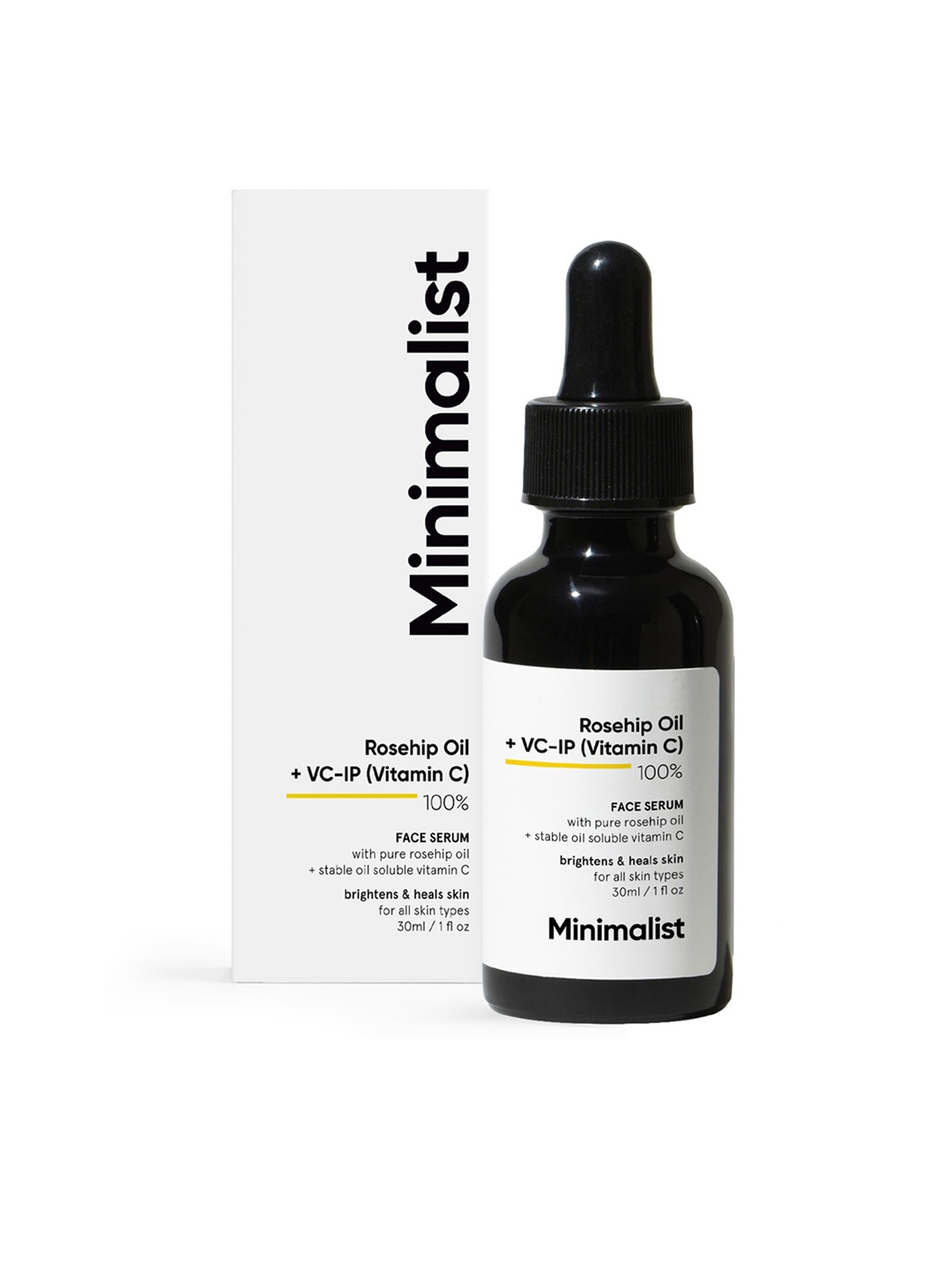 

Minimalist Pure Rosehip Facial Oil with Vitamin C - 30 ml, Black