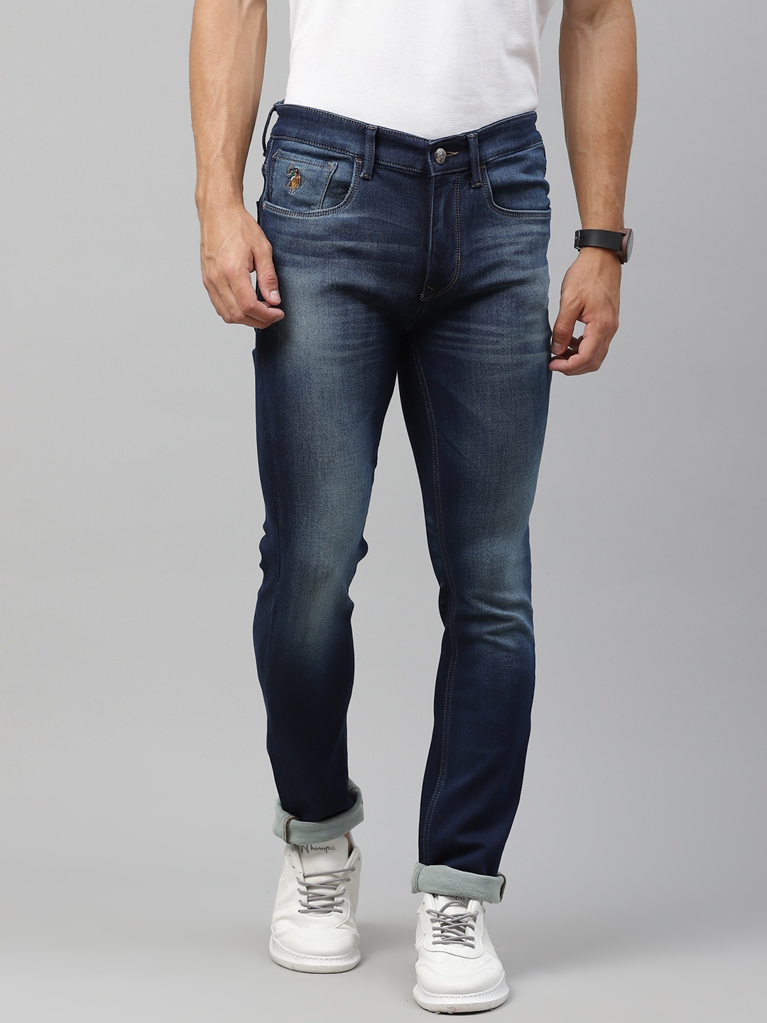 

U S Polo Assn Denim Co Men Blue Skinny Fit Light Fade Stretchable Jeans