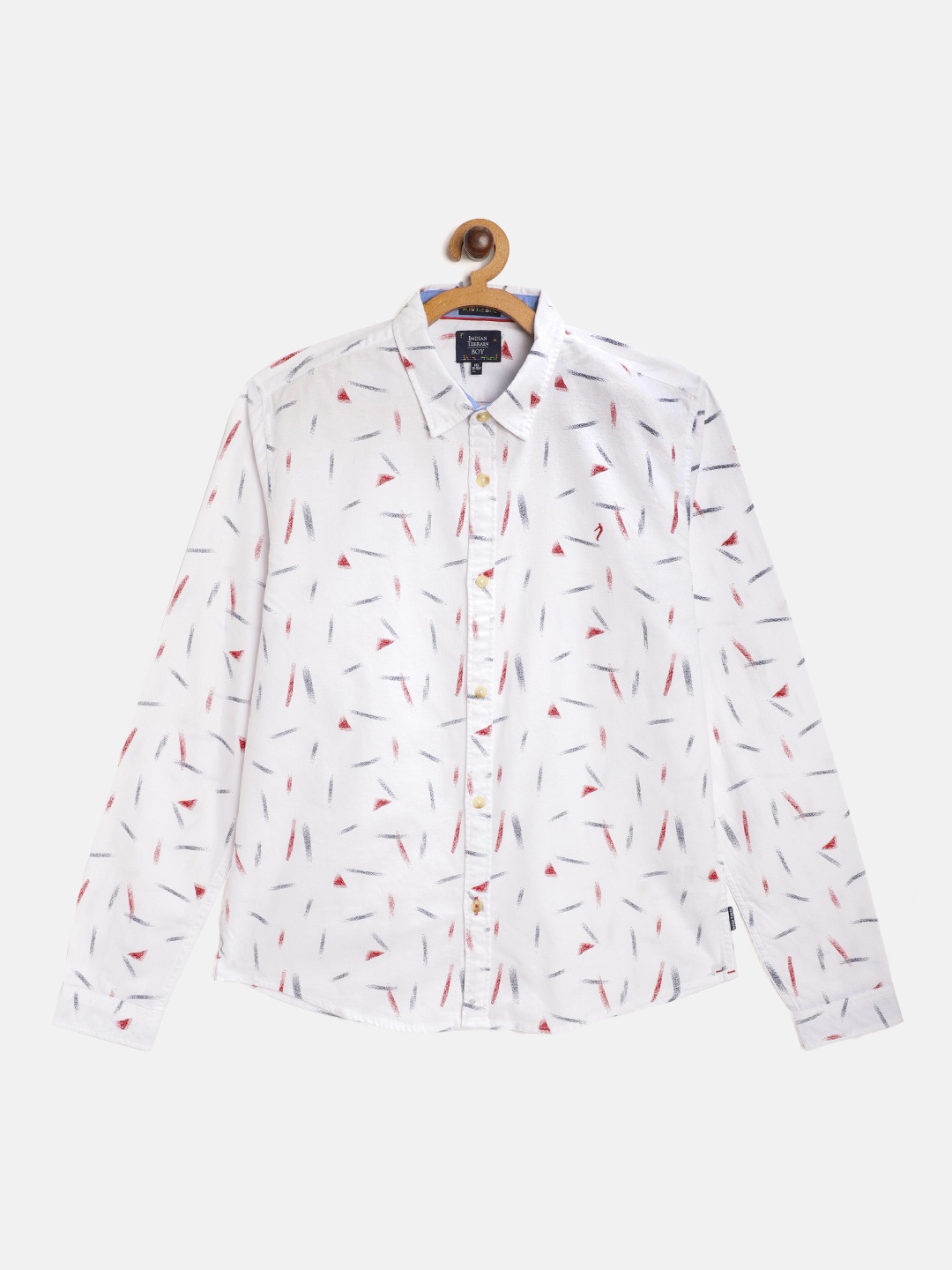 

Indian Terrain Boys White & Red Cotton Printed Casual Shirt