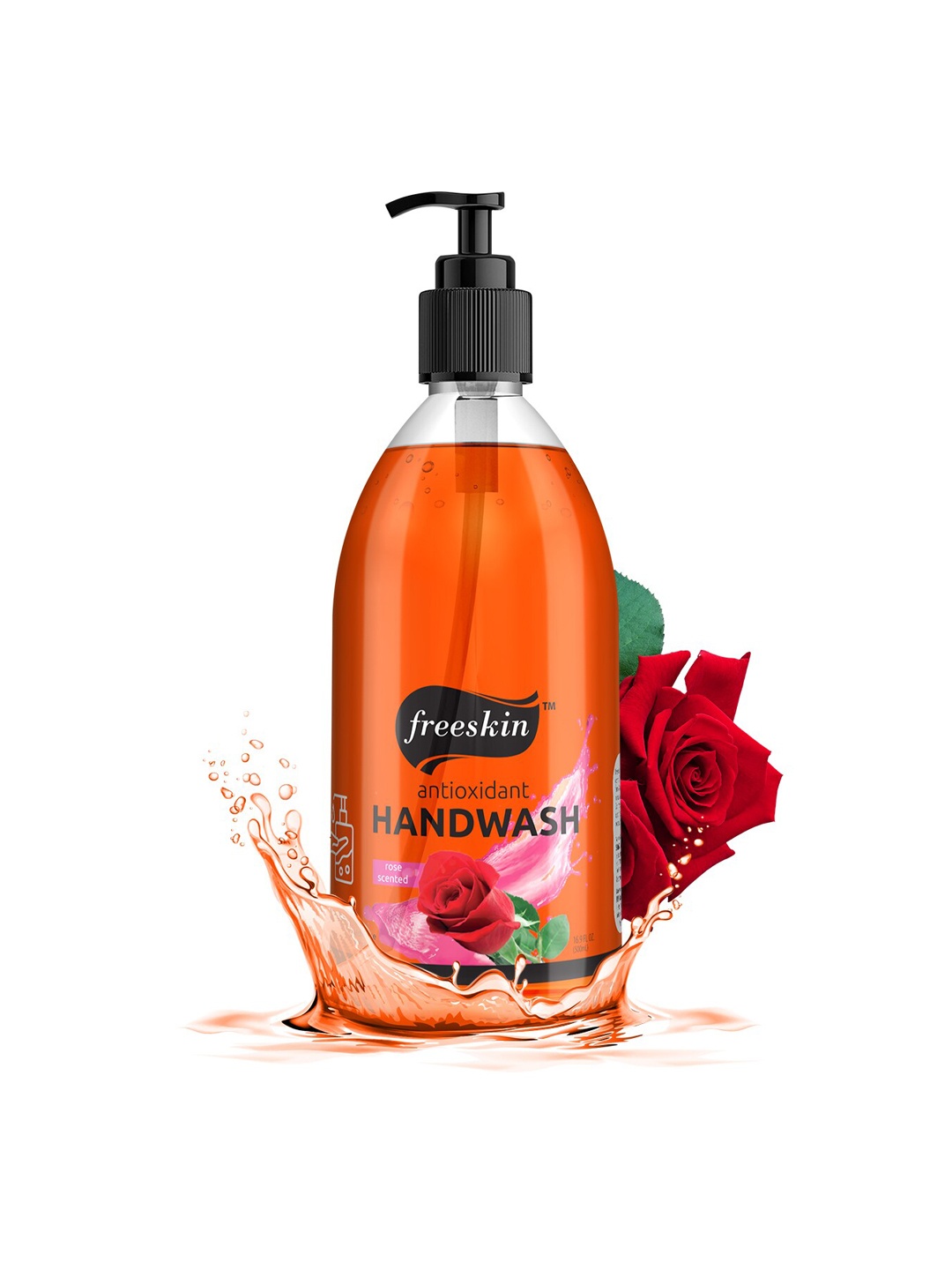 

Freeskin Unisex Antioxidant Rose Scented Hand Wash 500 ml, Red
