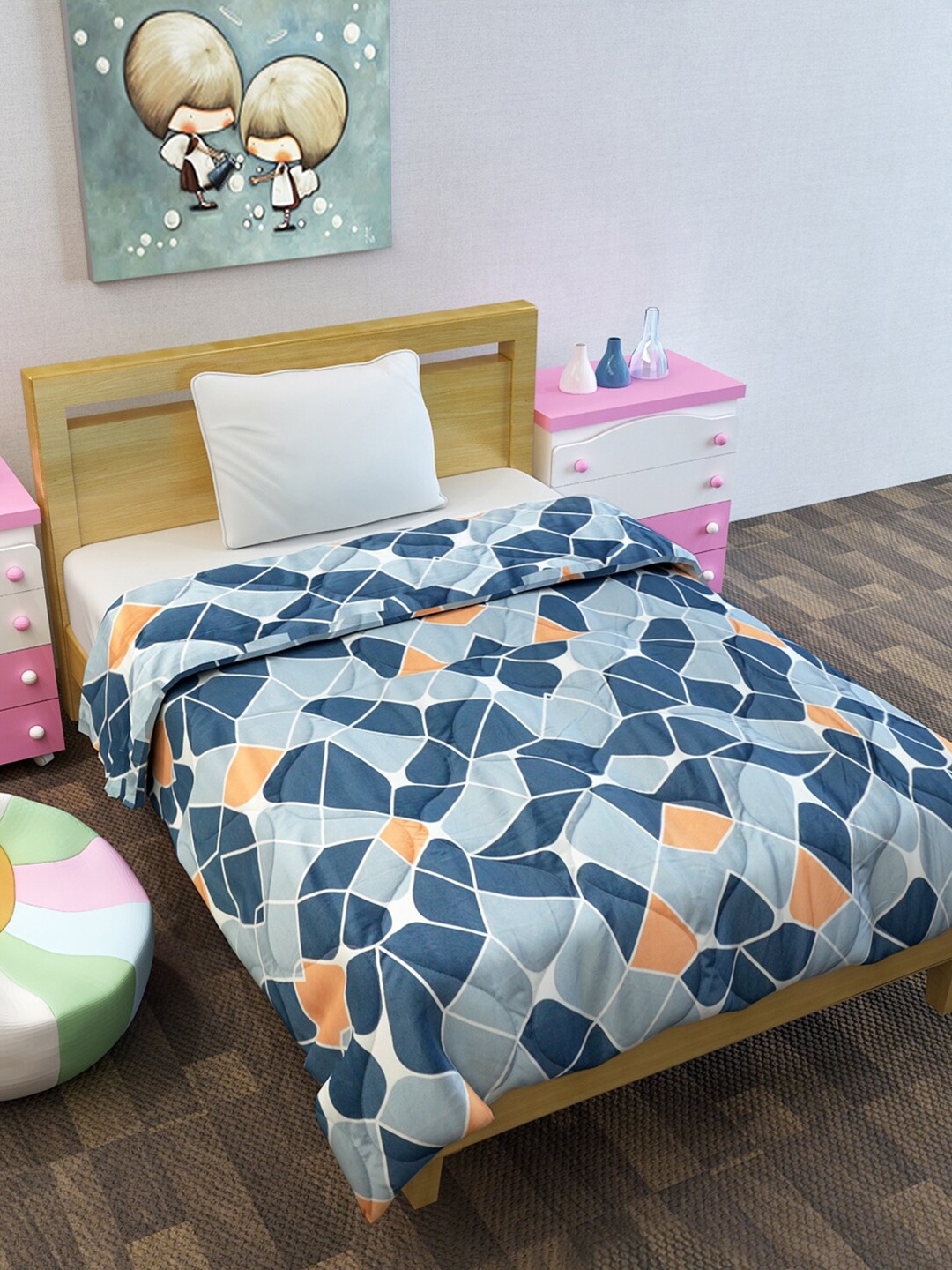 

Divine Casa Multicoloured Geometric Mild Winter 110 GSM Single Bed Comforter, Multi