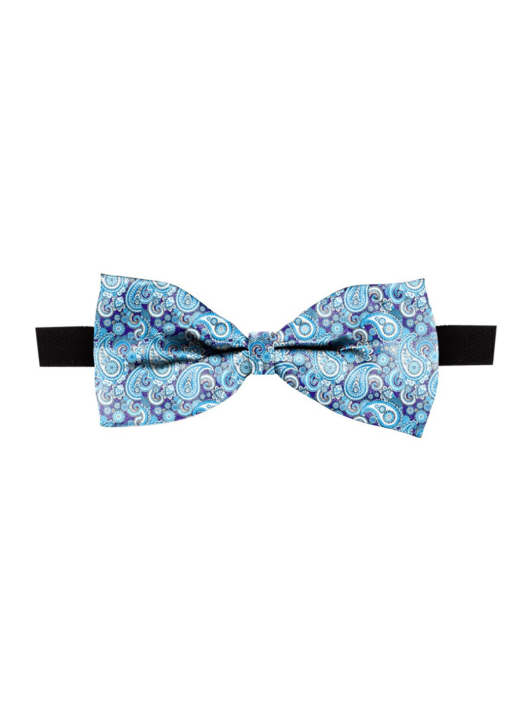 

Blacksmith Blue & White Paisley Printed Satin Bow Tie