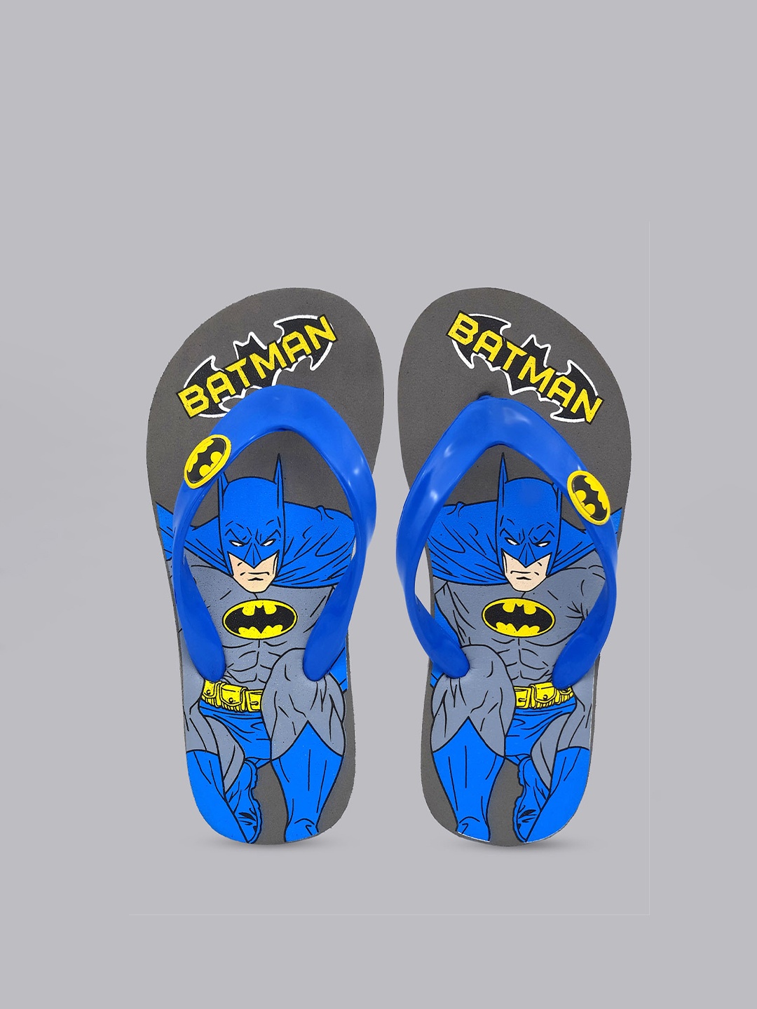 

Kids Ville Boys Blue & Grey Batman Printed Thong Flip-Flops