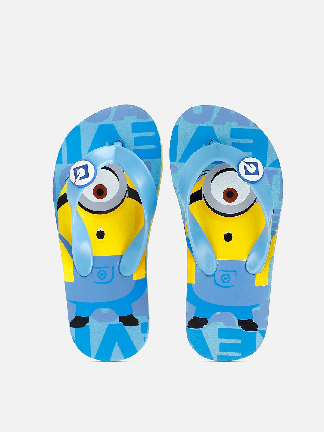 

Kids Ville Boys Blue & Yellow Minions Printed Thong Flip-Flops