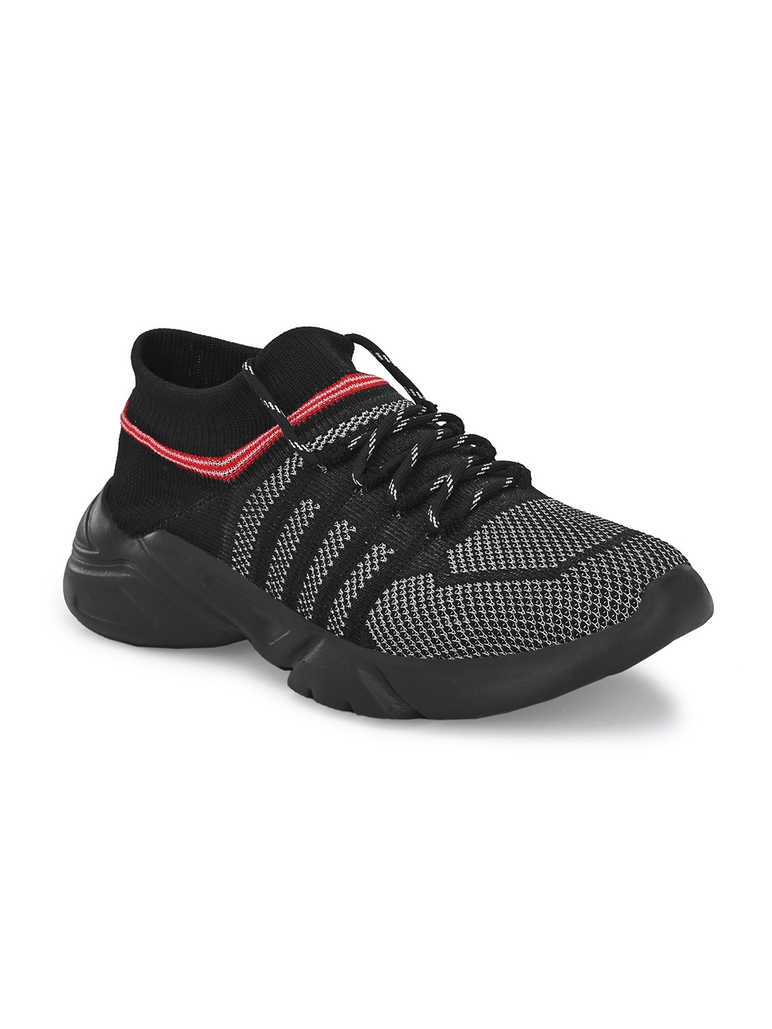 

MENGLER Men Black Textile Running Shoes