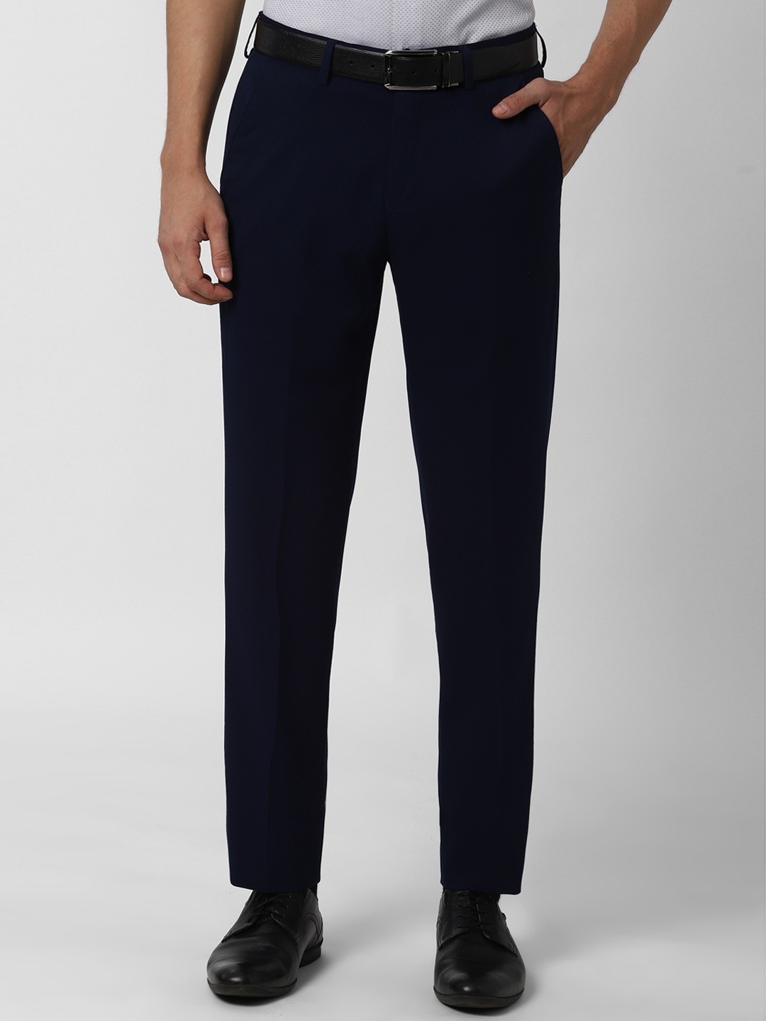 

Peter England Men Navy Blue Slim Fit Formal Trousers