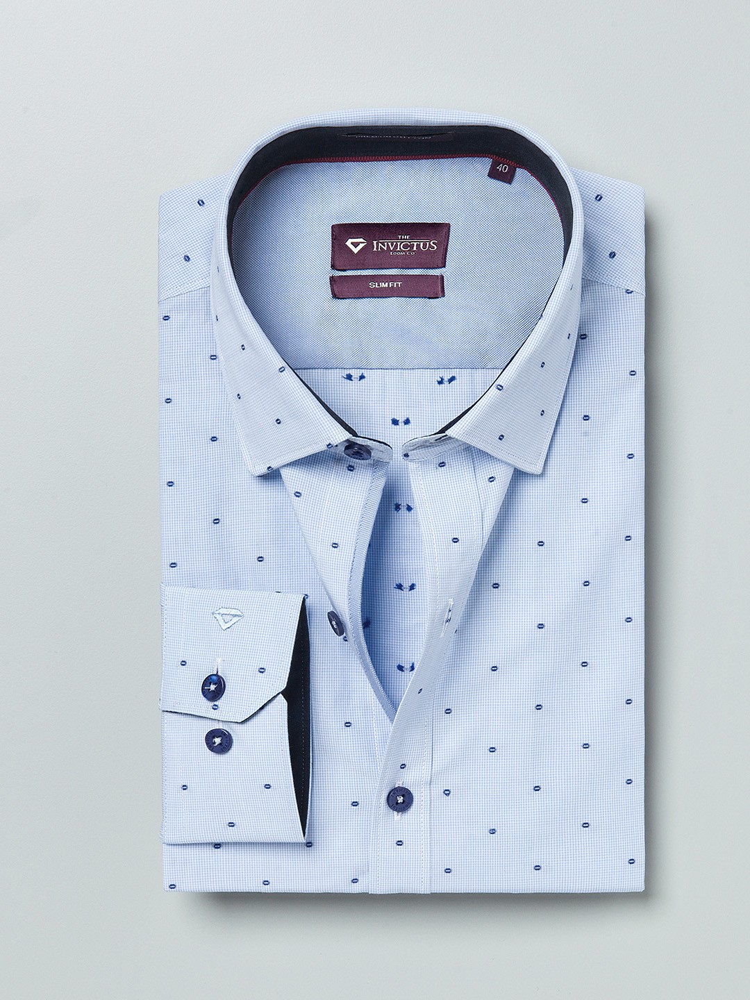 

INVICTUS Blue Checked Slim Fit Formal Shirt