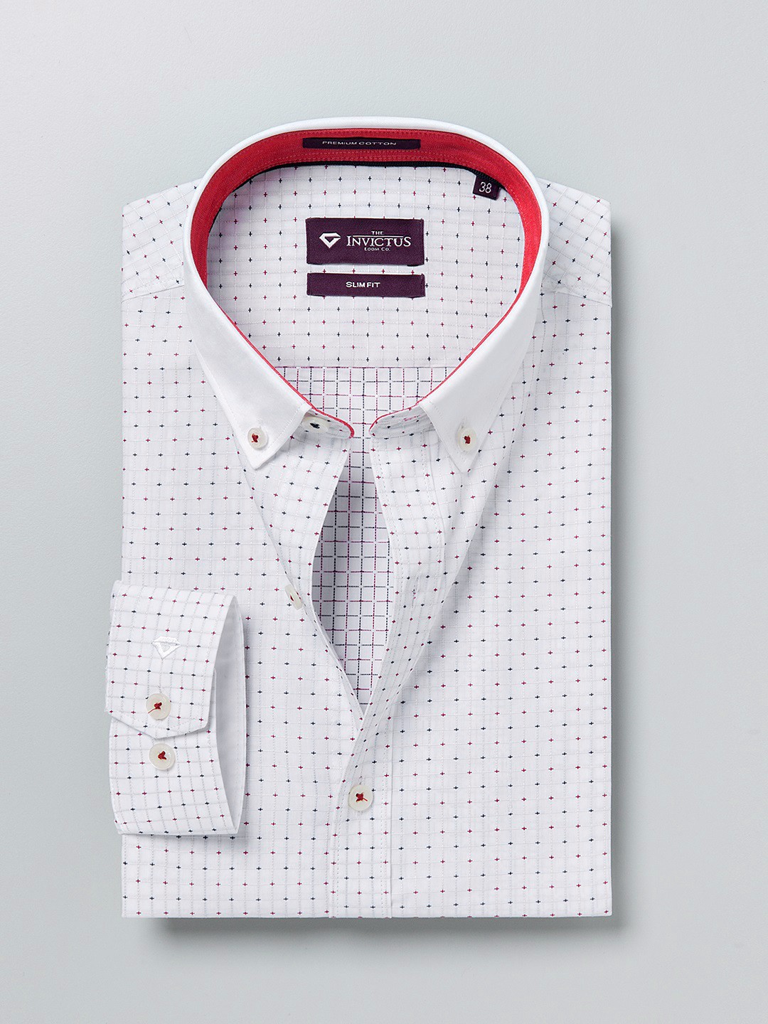 

INVICTUS Men White Self Design Slim Fit Semiformal Shirt