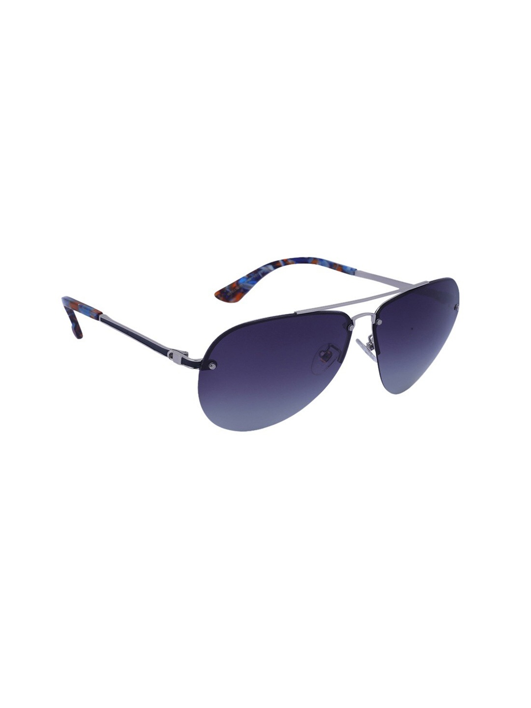 

MARC LOUIS Unisex Blue Lens & Silver-Toned Aviator Sunglasses with Polarised & UV 28 C06