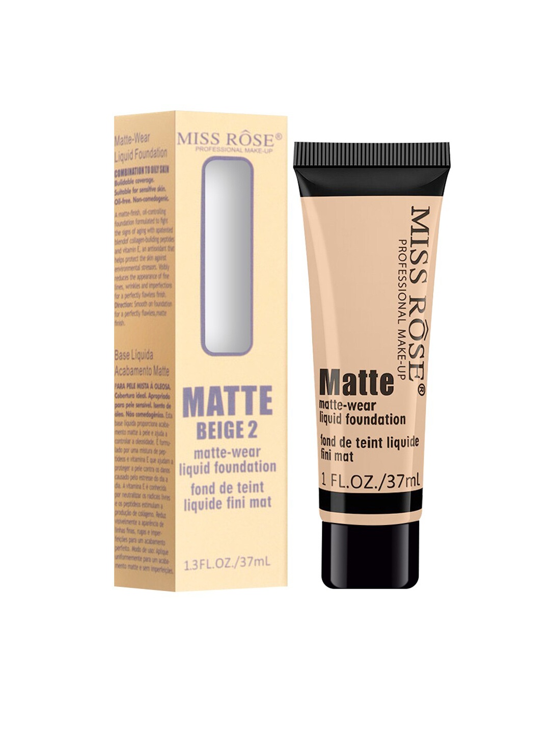 

MISS ROSE Matte Finish Liquid Foundation Tube Beige 02 - 37 ml